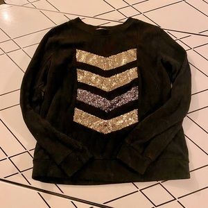 E2 Clothing Sequin Chevron Sweatshirt